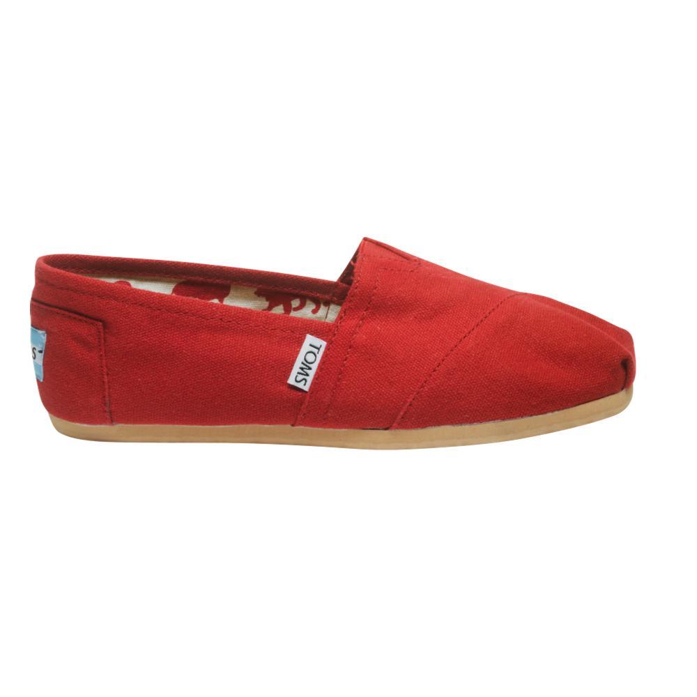 toms red canvas women's classics